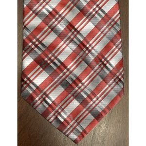 Versa Red Gray Hand Made Men’s Neck Tie Made In China